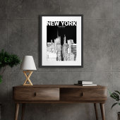 Poster Sketch de voyage en ligne Skyline Black & White mo