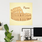 Poster Sketch du Colisée de Rome (Bureau à domicile)
