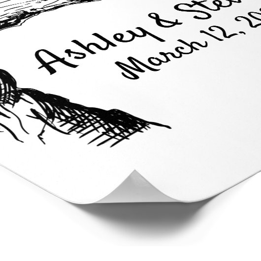 Poster Sketch Thumbprint Tree Guest Book (Coin)