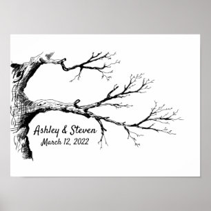 Poster Sketch Thumbprint Tree Guest Book