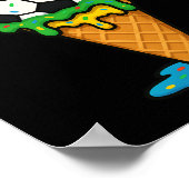 Poster Sketll Soccer Ice Cream Drip Colorful Summer Game  (Coin)