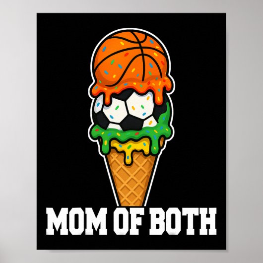 Poster Sketll Soccer Mom Ice Cream Drip Summer Game Day  (Devant)