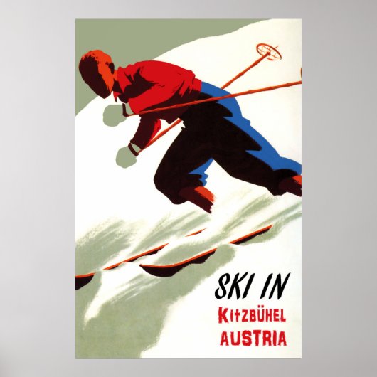 Poster Ski à Kitzbuhel, Autriche (Devant)
