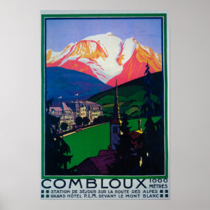 Poster Ski à l'affiche promotionnelle de Combloux