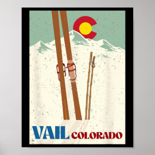 Poster Ski à Vail Colorado Montagnes Rocheuses Vacances d