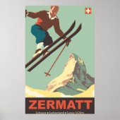 Poster Ski à Zermatt (Devant)