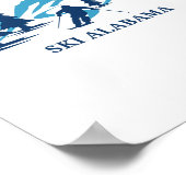 Poster Ski Alama Station de ski Ski Ski Ski (Coin)