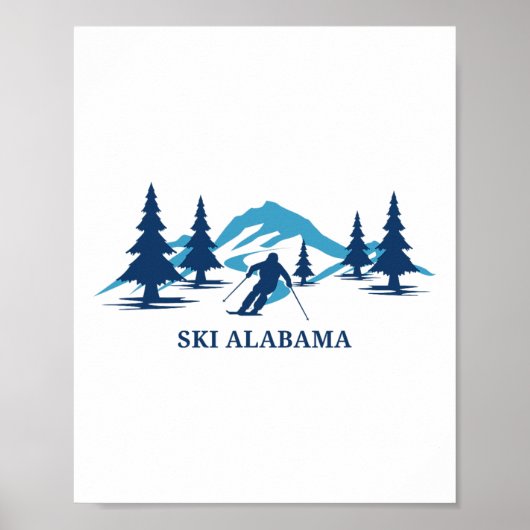 Poster Ski Alama Station de ski Ski Ski Ski (Devant)