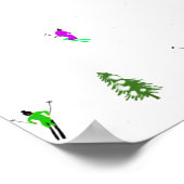 Poster Ski alpin d'hiver Ski Ski Ski Motif (Coin)