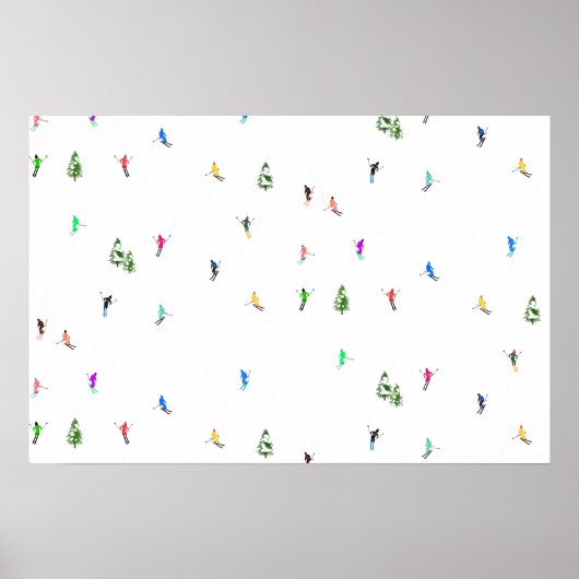 Poster Ski alpin d'hiver Ski Ski Ski Motif (Devant)