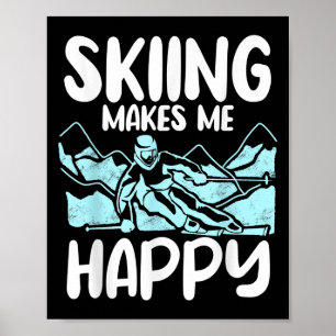 Poster Ski alpin Piste ski alpin Ski ski de descente