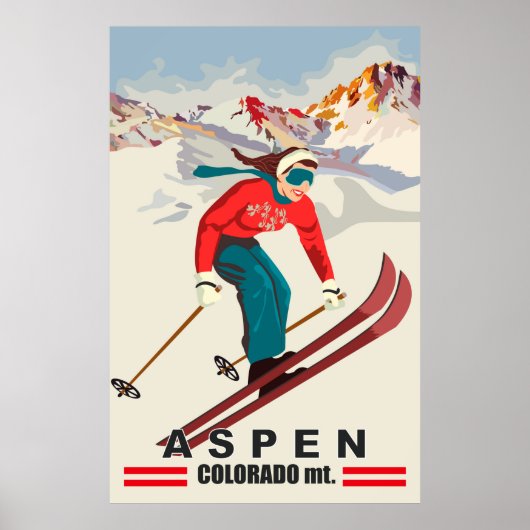 Poster Ski Aspen, Colorado (Devant)
