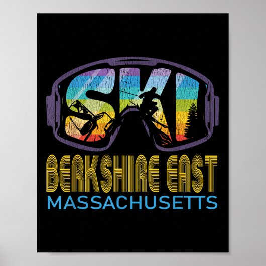 Poster Ski Berkshire East Machusetts Ski Vacances (Devant)