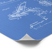 Poster Ski Binding 1940 Patent Art - Blueprint (Coin)