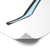 Poster Ski bleu rapide (Coin)