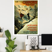 Poster Ski Chamonix vintage (Bureau à domicile)