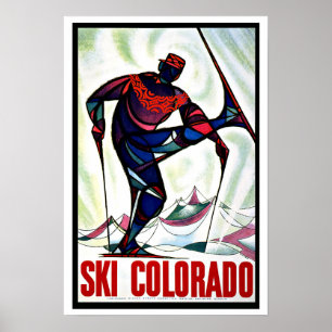 Poster Ski Colorado Vintage voyage américain
