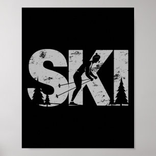 Poster Ski Cross Country Ski Cool Skiing Skieur Nordique