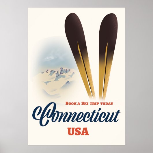Poster ski dans le Connecticut (Devant)