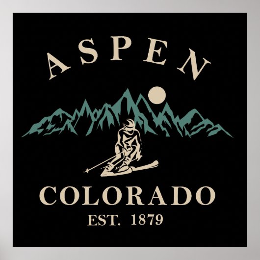 Poster Ski d'Aspen Colorado (Devant)