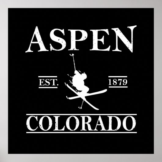 Poster Ski d'Aspen Colorado (Devant)