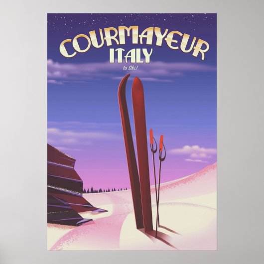 Poster Ski de Courmayeur Italie (Devant)
