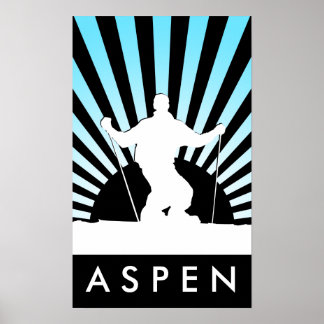 Poster ski de descente aspen