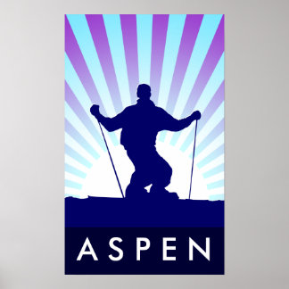 Poster ski de descente aspen