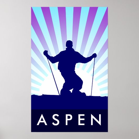 Poster ski de descente aspen (Devant)