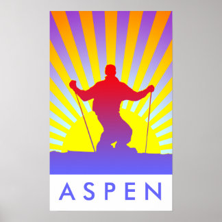 Poster ski de descente aspen