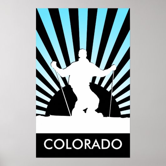 Poster ski de descente colorado (Devant)