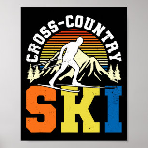 Poster Ski de fond de ski de fond rétrographique Sports d