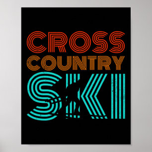 Poster Ski de fond de ski de fond rétrographique Sports d