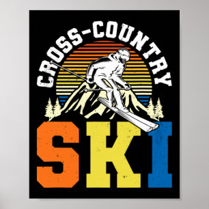 Poster Ski de fond de ski de fond rétrographique Sports d