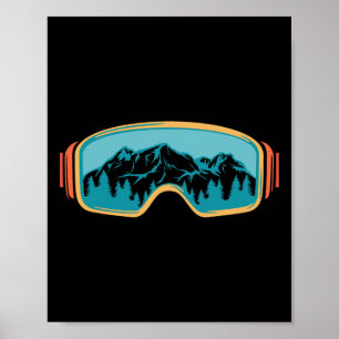 Poster Ski de fond Vintage 80s 90s Snowboard skieurs M