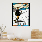 Poster Ski de fond vintage Utah (Cuisine)