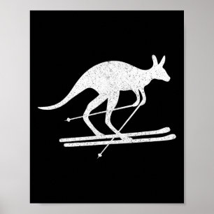 Poster Ski de kangourou plaisir sports d'hiver Australie