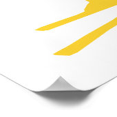 Poster Ski de neige jaune (Coin)