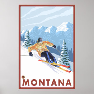Poster Ski de neige - Montana