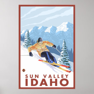 Poster Ski de neige - Sun Valley, Idaho