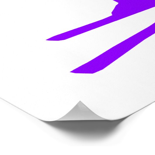 Poster Ski de neige violet (Coin)