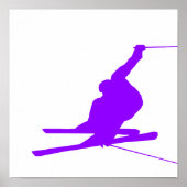 Poster Ski de neige violet (Devant)