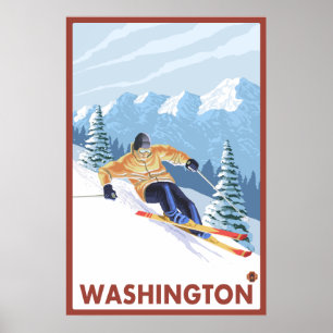 Poster Ski de neige - Washington