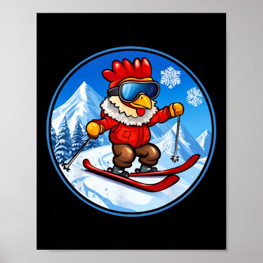 Poster Ski de poulet (Devant)