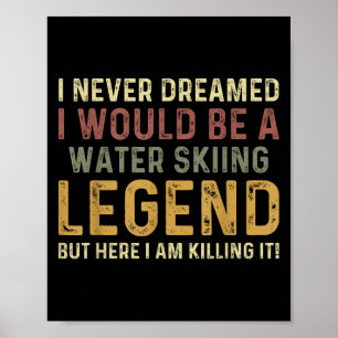 Poster Ski d'eau vintage Légende Ski d'eau
