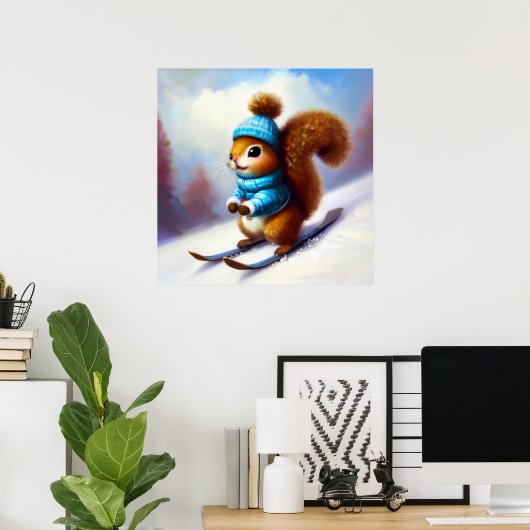 Poster Ski d'écureuil (Bureau à domicile)