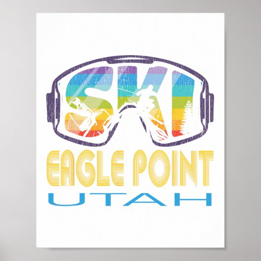 Poster Ski Eagle Point Utah Vacances ski (Devant)