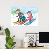 Poster Ski en famille (Bureau à domicile)