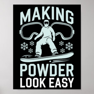 Poster Ski et snowboard débutant sports d'hiver Ent