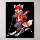 Poster Ski Fox Skier Ski Ski Hiver Neige 1 (Devant)